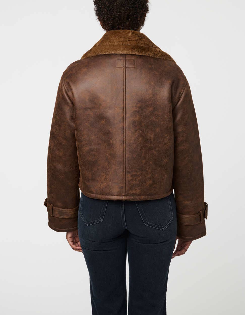 Espresso Marlowe Suede and Faux Fur Jacket for wholesale on Faire3