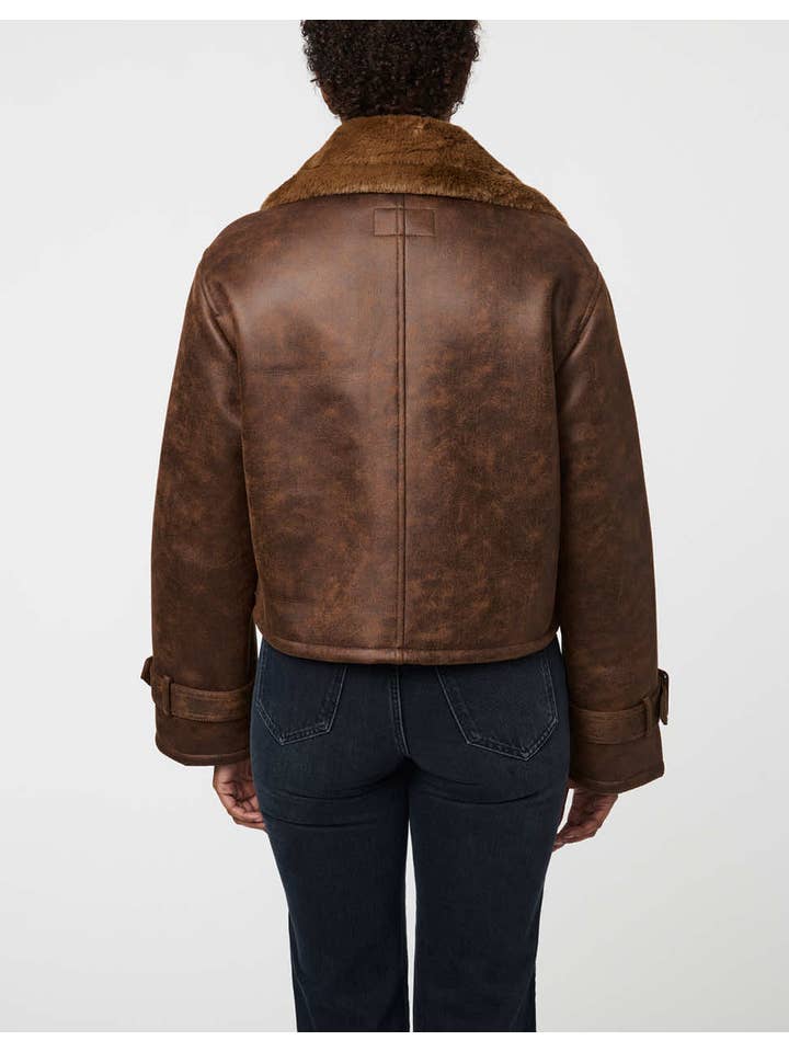 Espresso Marlowe Suede and Faux Fur Jacket for wholesale on Faire3