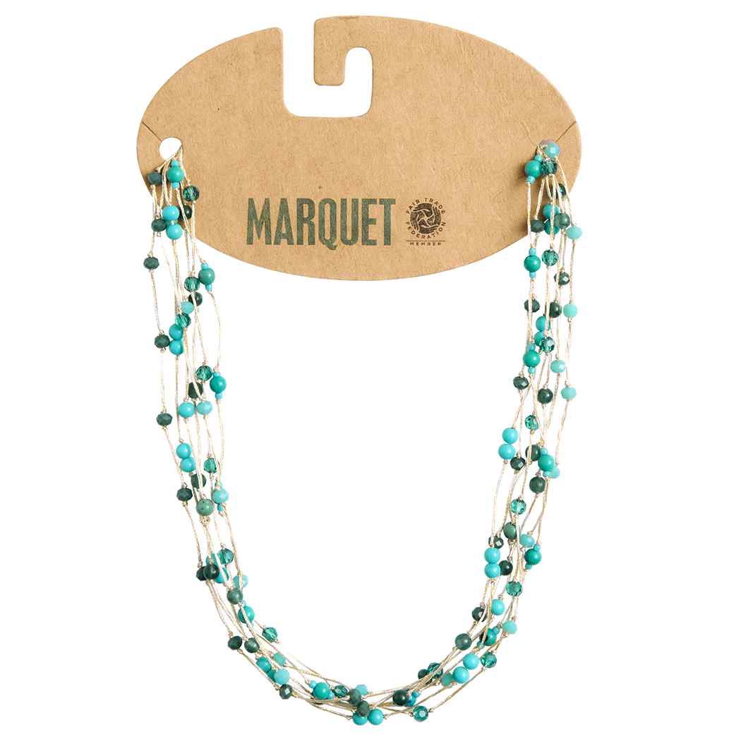 Marquet - Wholesale Beaded/Pearl Necklace - Jill Fair Trade Multistrand Beaded Necklace with Silk5