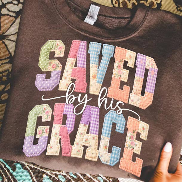 Saved by his Grace Tee for wholesale by Sunflower Designs