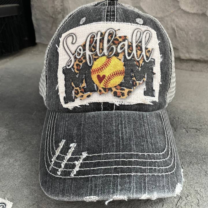 Softball Mom Ponytail Hat for wholesale by Chic Loco Designs