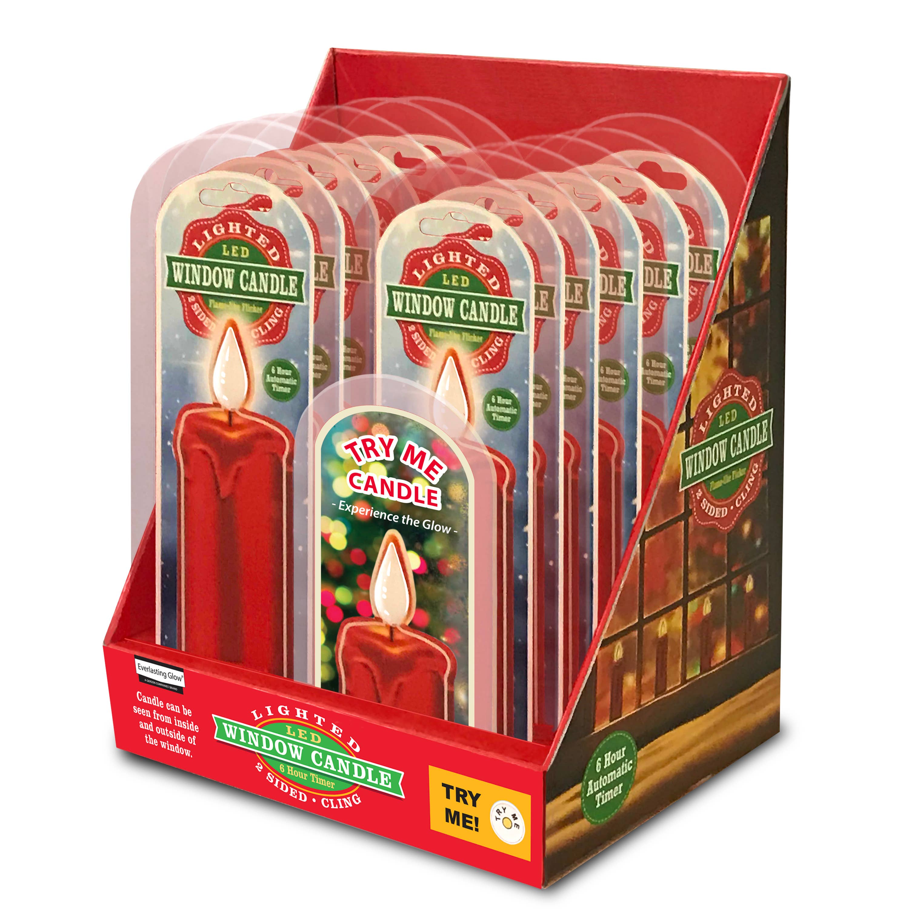 The Gerson Companies - Wholesale Flameless Candle - Promos LED Red Window Cling Candle0