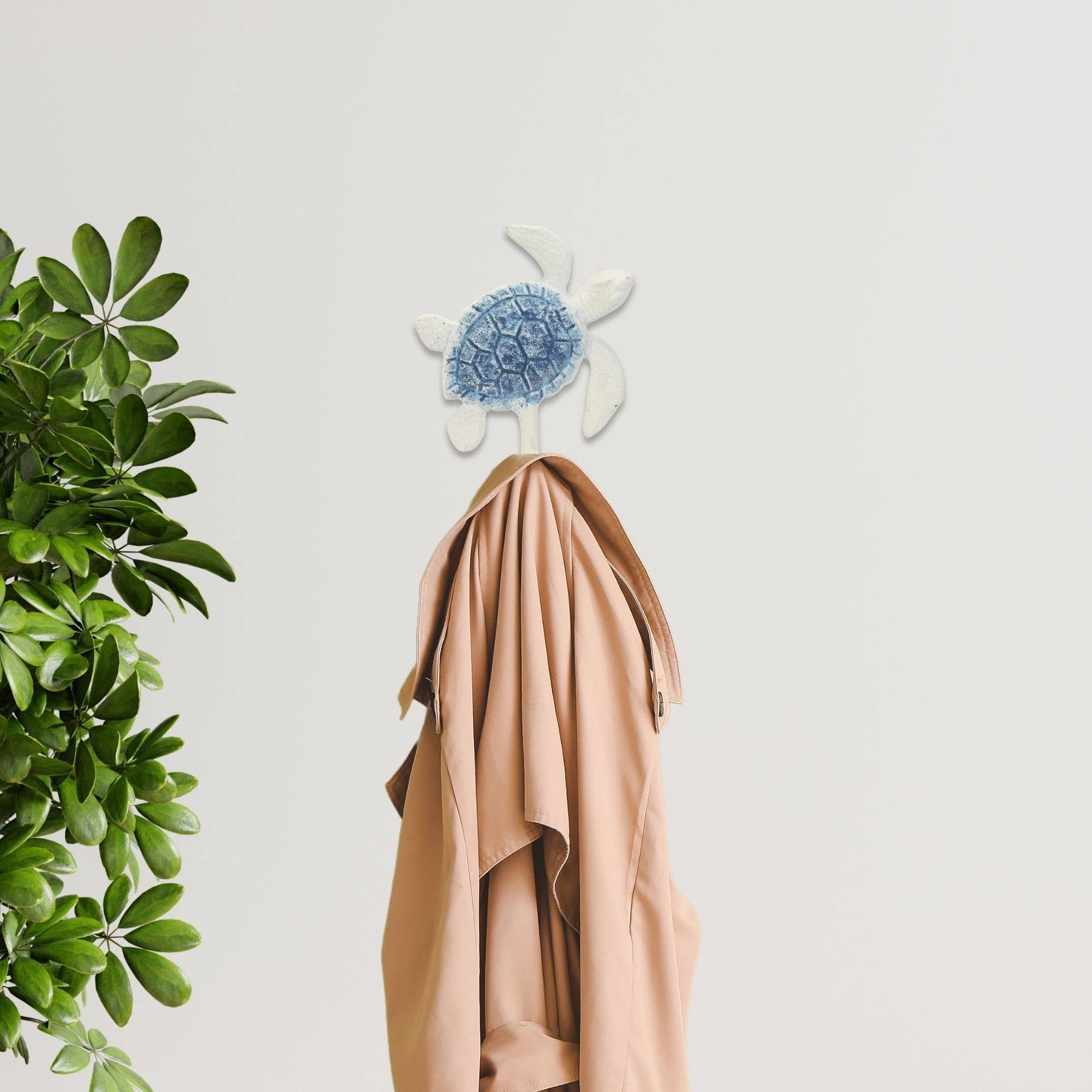 Cheungs Home Decor - Wholesale Wall Hook - Solva Blue & White Turtle Cast Iron Wall Hook2