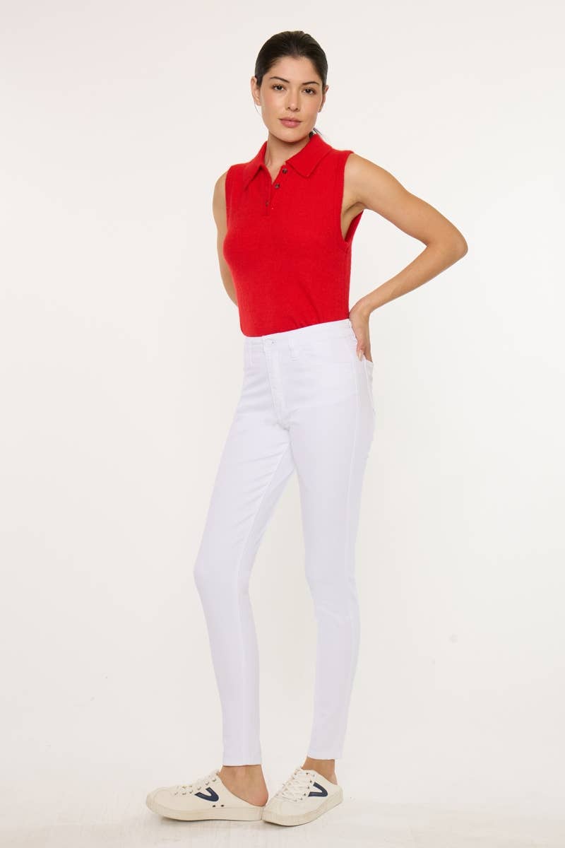 OPEN PACK HIGH RISE WHITE SUPER SKINNY JEANS-KC11235WT for wholesale on Faire3