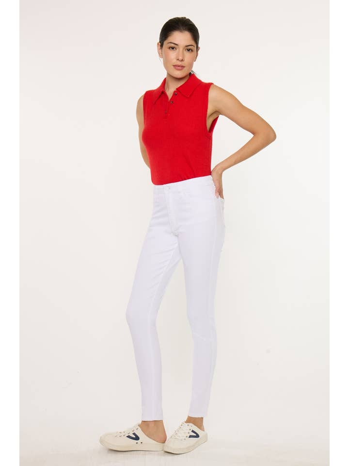 OPEN PACK HIGH RISE WHITE SUPER SKINNY JEANS-KC11235WT for wholesale on Faire3