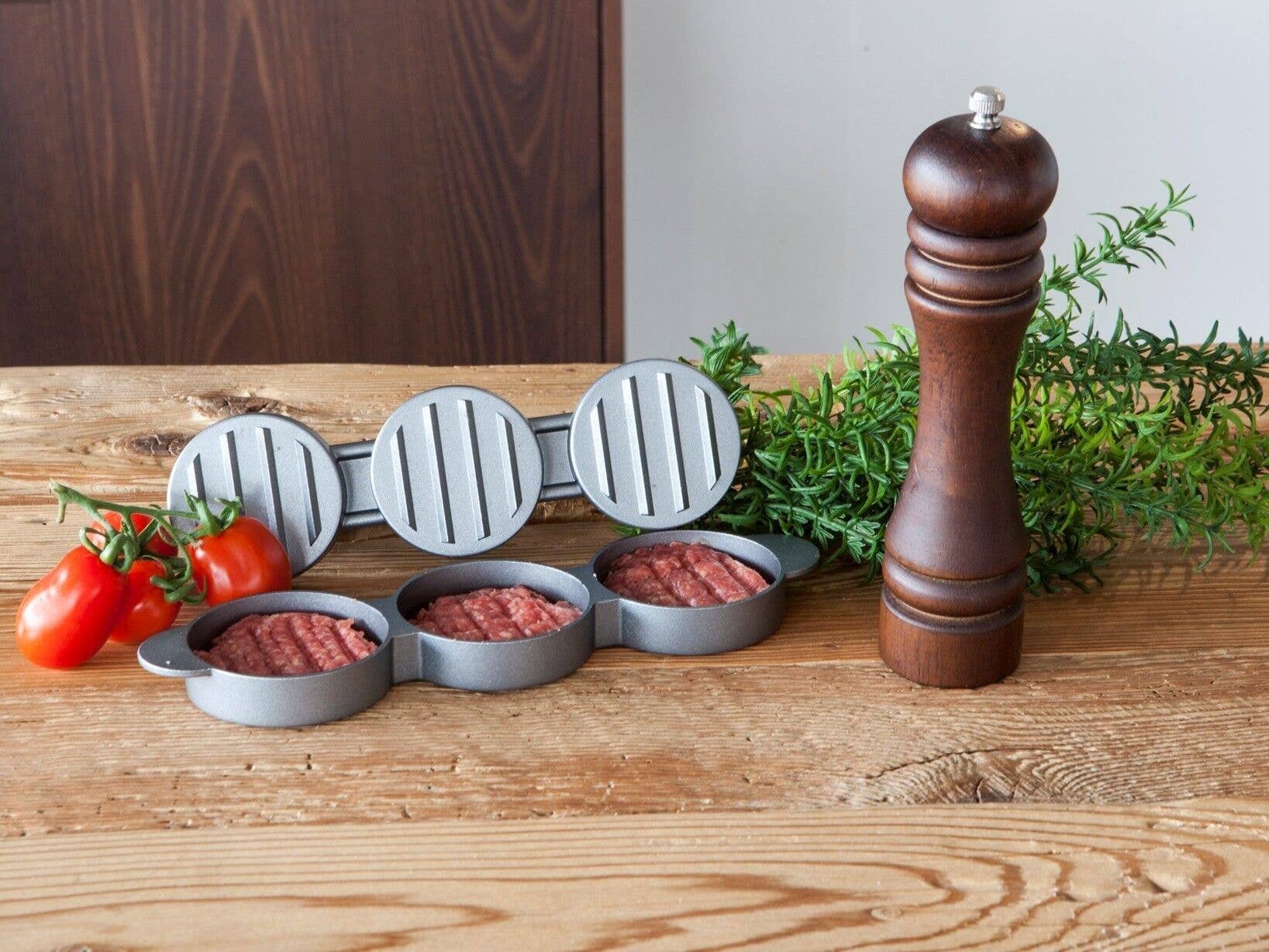 H&H - Wholesale Kitchen Tool/Gadget - Presshamburger Borghese 3-Seater in Aluminum2