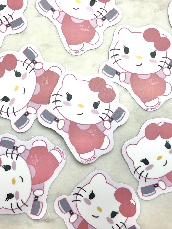 Hello Kitty Knife Sticker - Hello Kitty Sticker for wholesale by Choodaloo