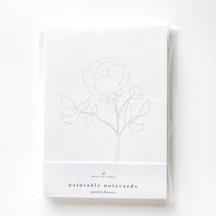 emily lex studio - Wholesale Stationery/Notecard Set - garden flowers paintable notecards