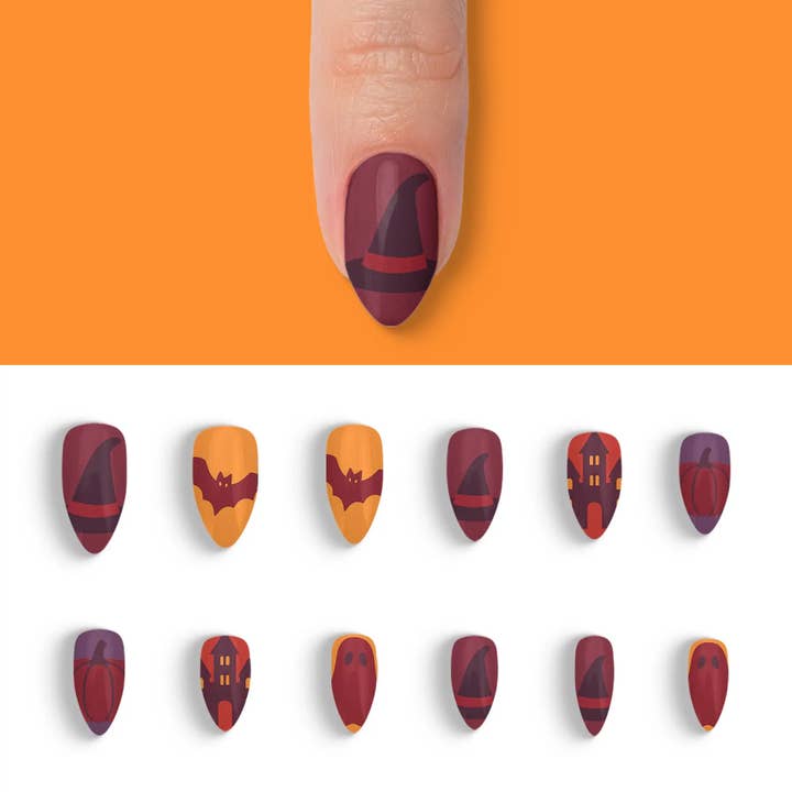 FYNE BODY - Wholesale Press-on/fake nails - Vampire Velvet Burgundy Halloween Press-On Nails80
