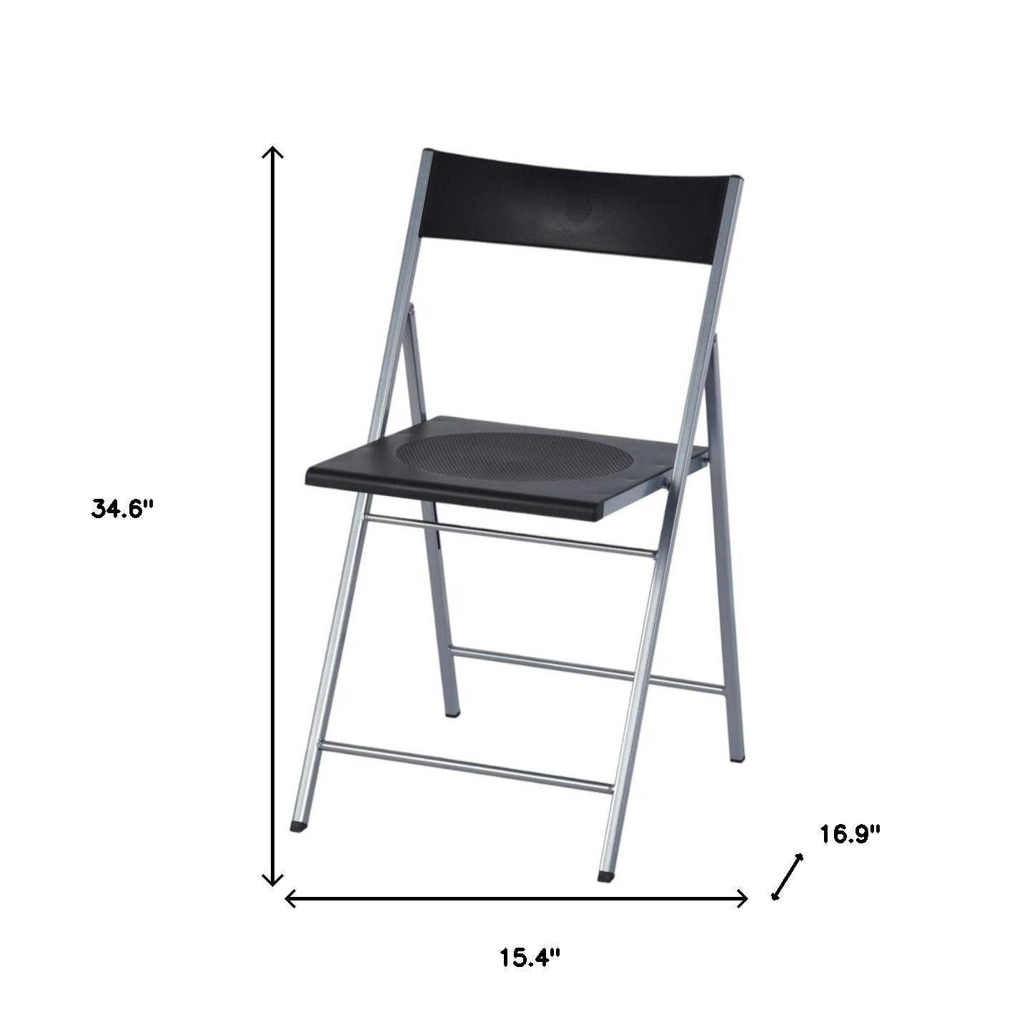 HomeRoots – wholesale Chair – Set of Six Black and Silver Folding Side Chairs2