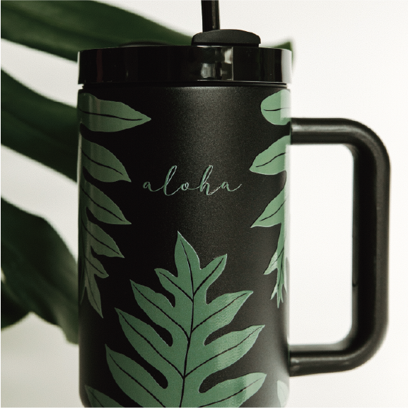 Adventure Hawaii - Wholesale Insulated Mug/Tumbler - Fern | 40 oz Vacuum Insulated Tumbler with Handle1