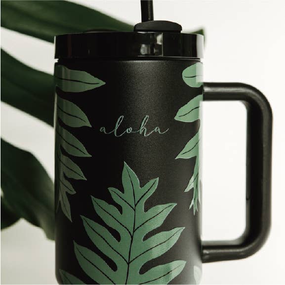 Adventure Hawaii - Wholesale Insulated Mug/Tumbler - Fern | 40 oz Vacuum Insulated Tumbler with Handle1