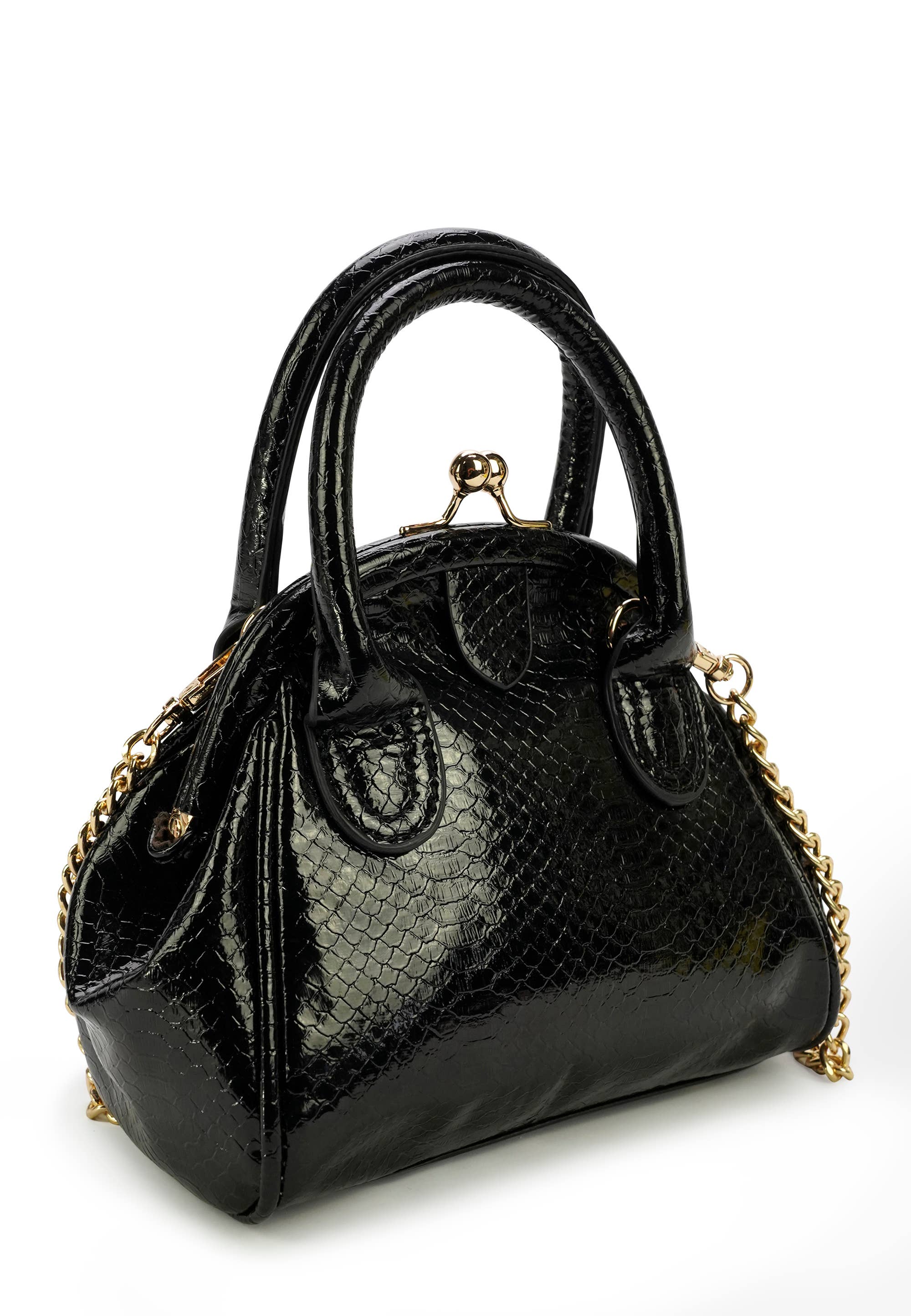 HJS - Wholesale Shoulder Bag - Women's - 'MARIPOSA' Crossbody Bag - Small Size with Snake Print4