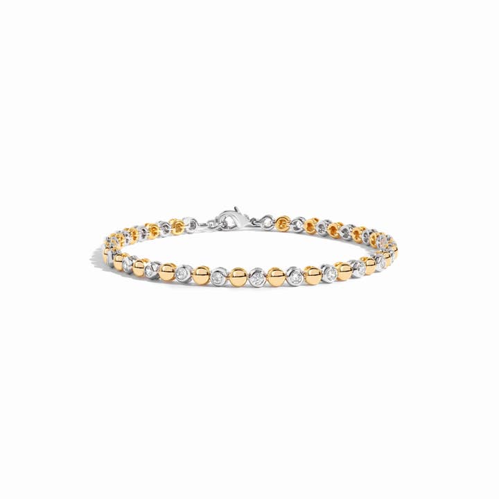 Bracelet de tennis à perles et sertissage en métal mélangé pour la vente par Sami Jewels