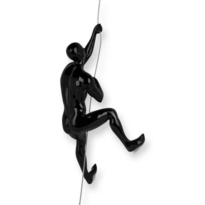 ADM Home Decoration – wholesale Dimensionell/3D-väggkonst – 'Climber' hartsskulptur - Glansig svart - Liten