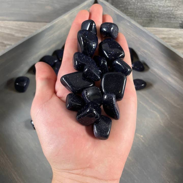 Keystone Crystals - Wholesale Spiritual Stone/Crystal - Blue Goldstone Tumbled Stones – 1 lb Bulk Wholesale Crystals1
