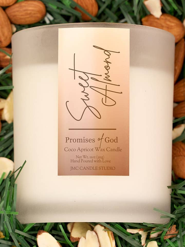 La bougie "Promesses de Dieu" pour la vente par JMC Candle Studio