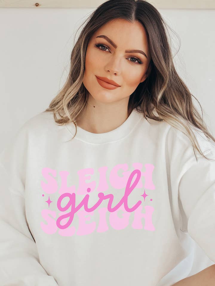 Pull à motif Sleigh pour fille - Blanc | Collection Holiday pour la vente par KOKO + FOX WHOLESALE