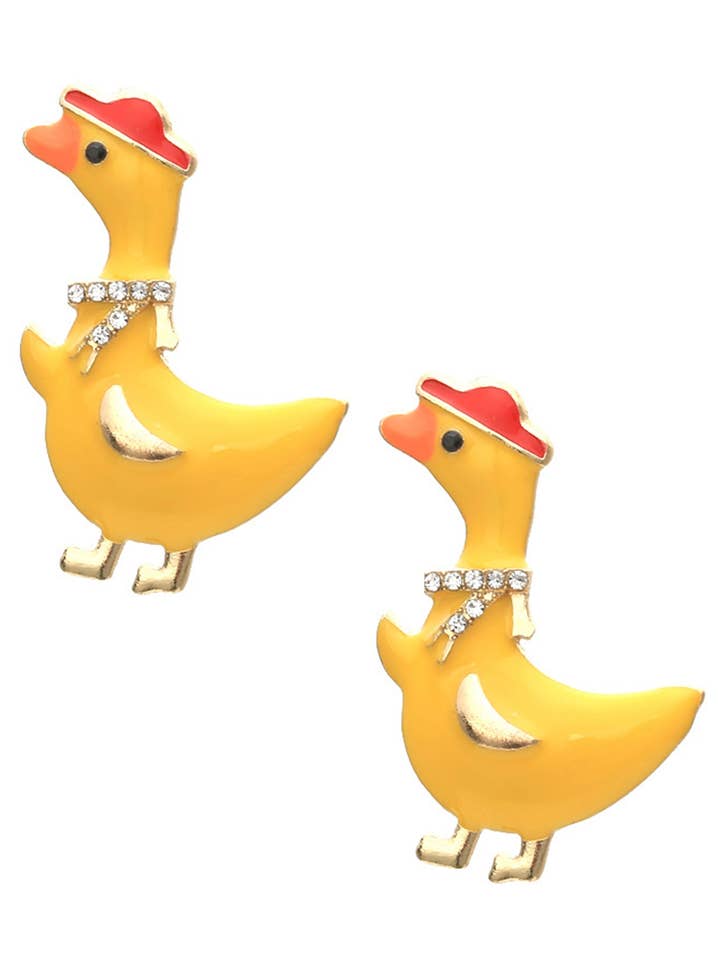 Pendientes de tuerca con diamantes de imitación de pato E6291 para venta al por mayor de Ole