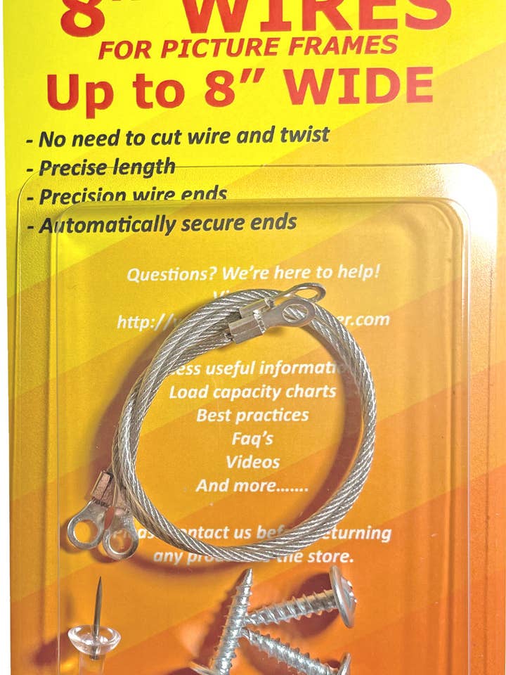 HW0208 - Standard HoneyWire 2 Pack 8" Precision Picture Hang for wholesale by HoneyDo® Precision Adjustable Pictures