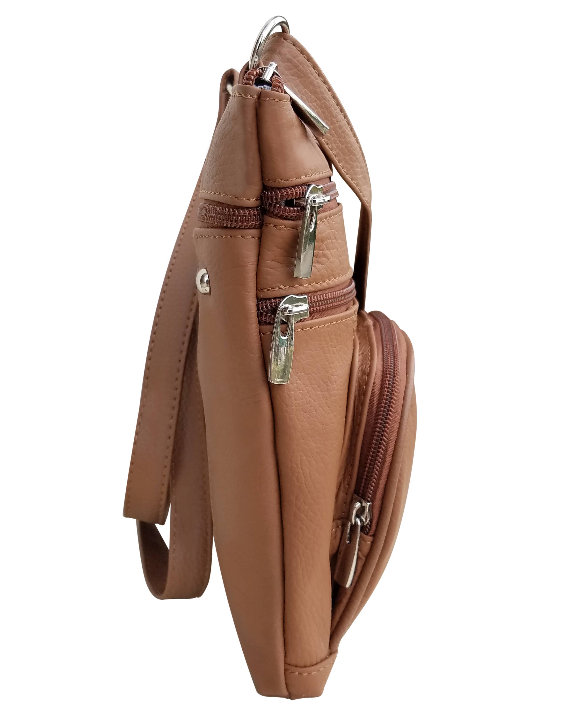 Roma Leathers, Inc. - Vente Sac à bandoulière – femme - Sac à bandoulière en cuir de vachette RM004 avec poche pour téléphone8