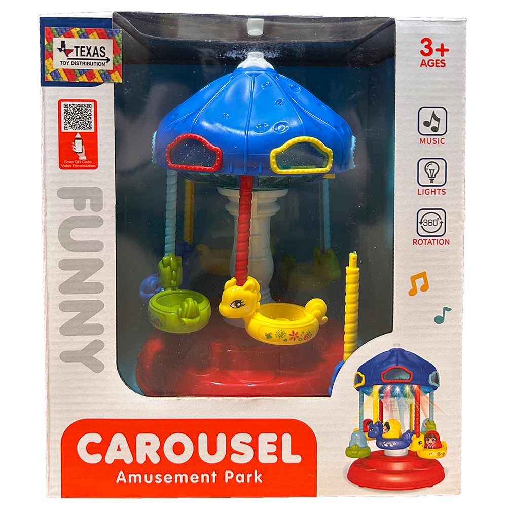 Texas Toy Distribution - Wholesale Classic Toy - Kids - Amusement Park Carousel Toy with Music and Lights0