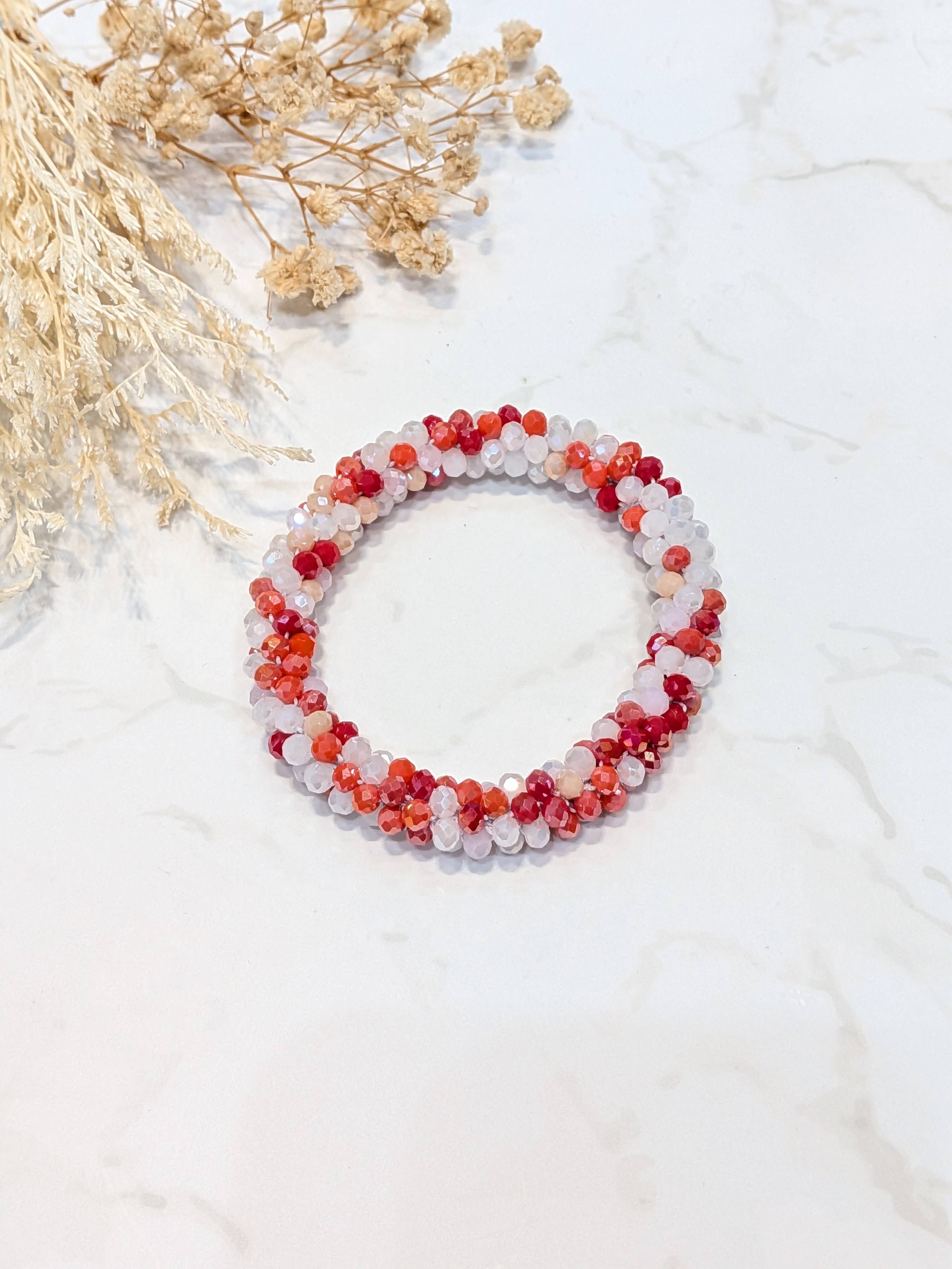 LOLO & YAYA - Wholesale Link & Chain Bracelet - Red-tone crystal effect bracelet1