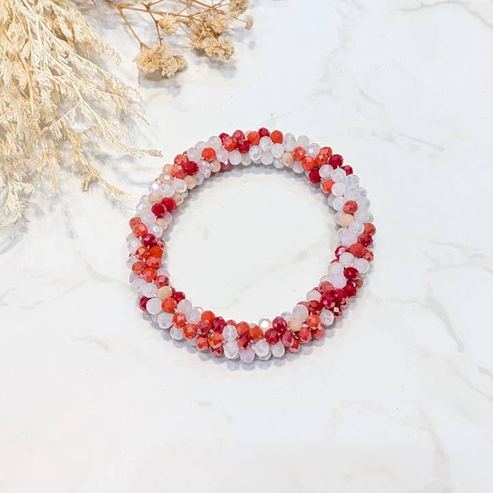 LOLO & YAYA - Wholesale Link & Chain Bracelet - Red-tone crystal effect bracelet1