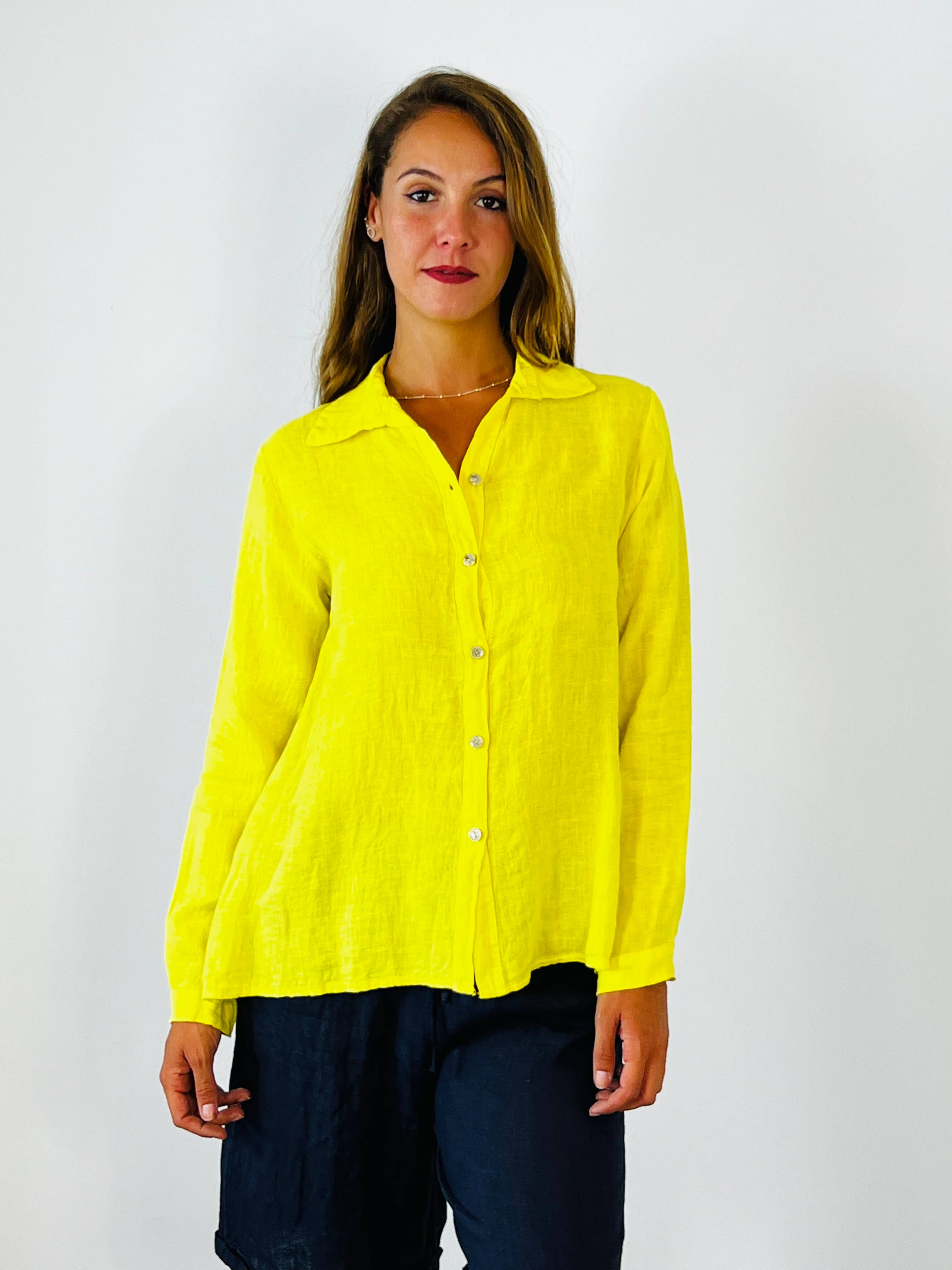 Linen & More - Vente Chemise à col boutonné – femme - Chemise basique pour femme 100 % lin9