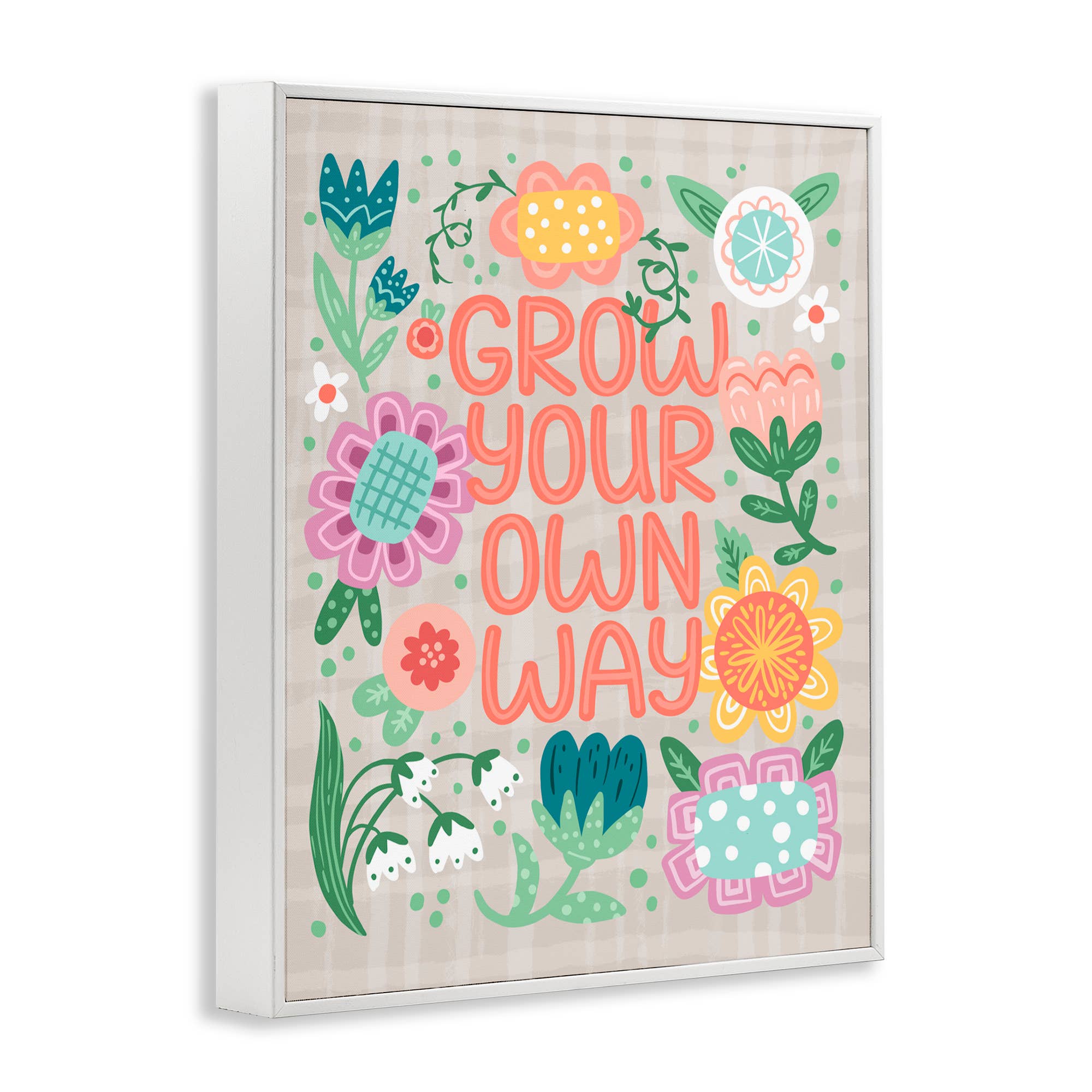Stupell Industries - Wholesale Wall Sign - Grow Own Way Spring Plaid - Framed Wall Art15