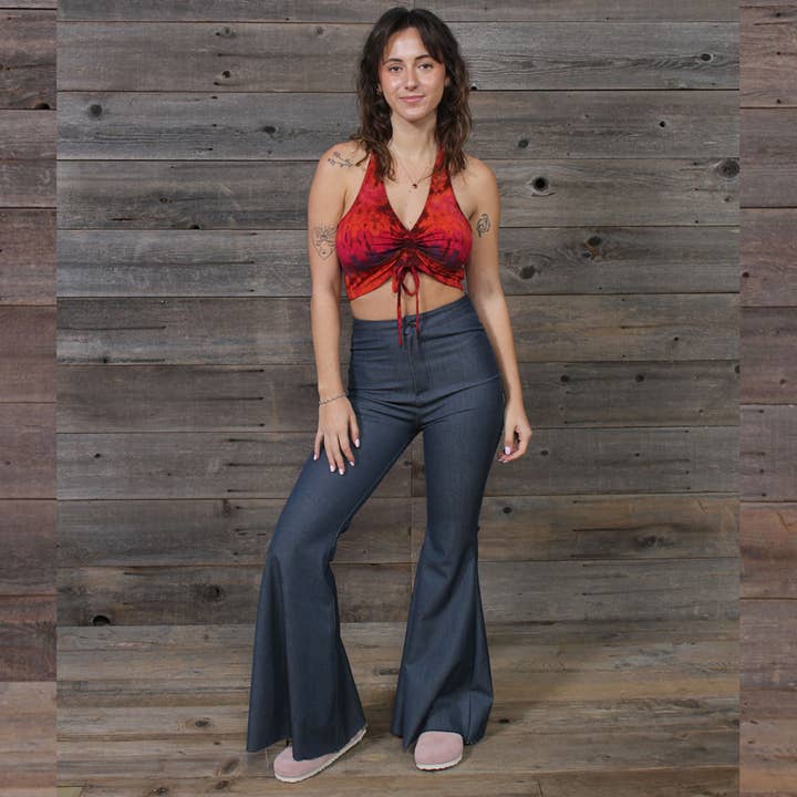 Reggiseno a fascia all'americana in rayon e spandex tie-dye boho hippie per la vendita all'ingrosso da parte di Jayli Clothing