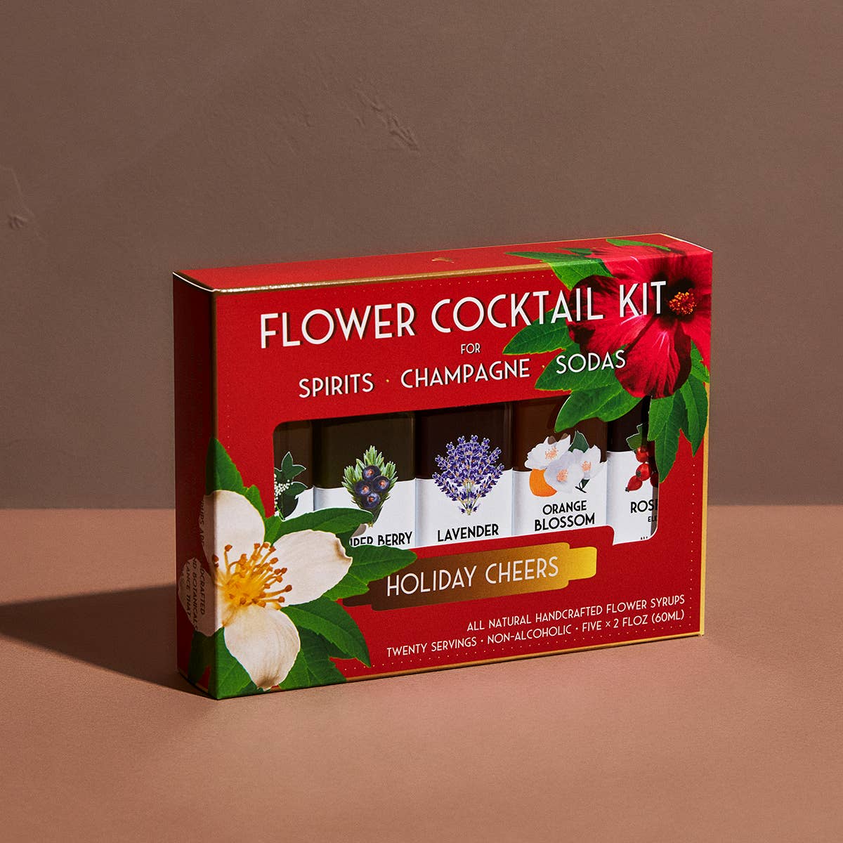 Floral Elixir Co. - Wholesale Cocktail Mix/Syrup - Holiday Cheers Cocktail Kit. 5-Pack Flower Syrups.2