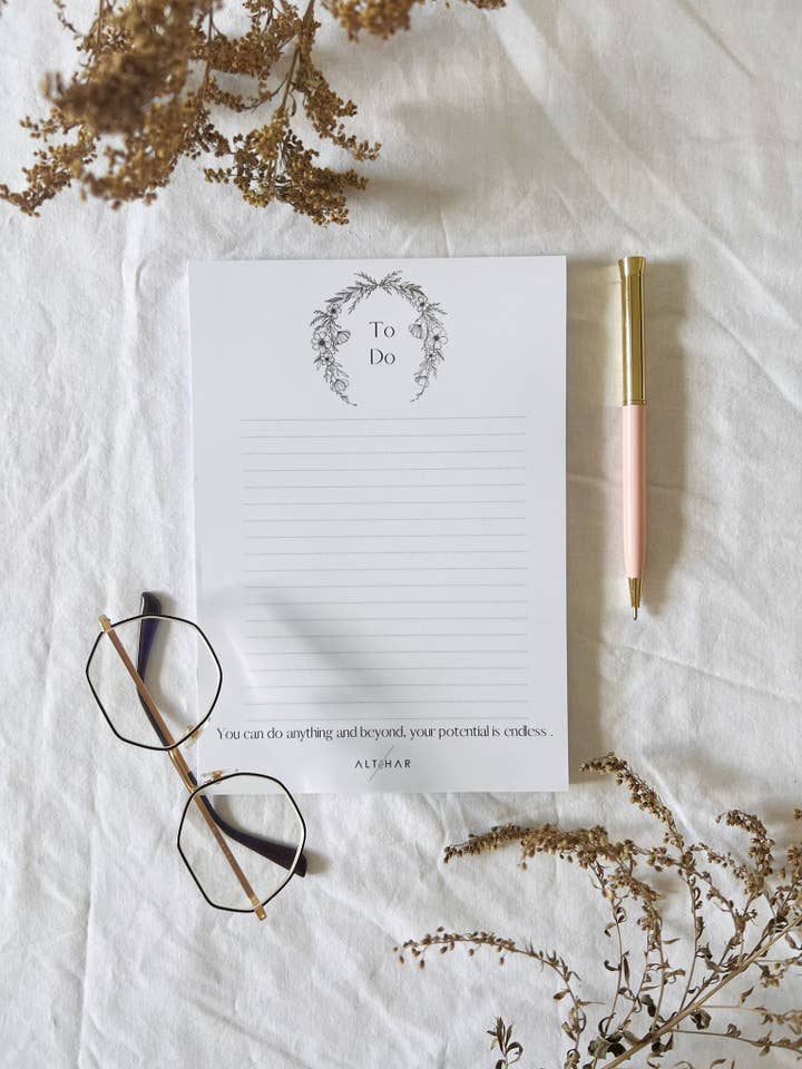 To-Do-Liste ermutigendes Notizblock-Blumendesign für den Großhandel von Alt/har