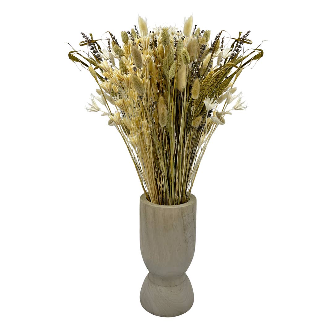 2626 Designs – Großhandel Vasen – 11" hohe dekorative Holzvase in Braun2