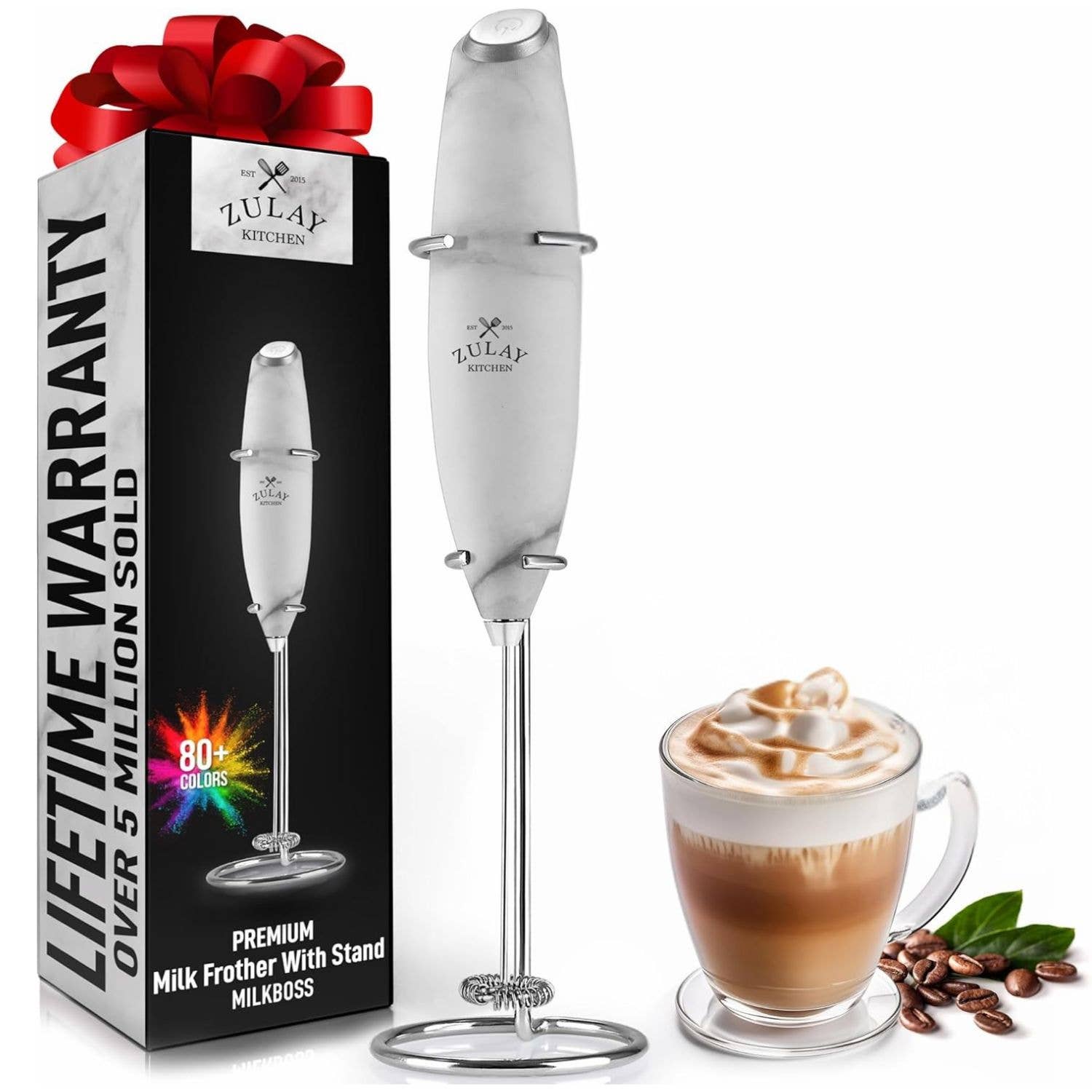 Zulay Kitchen - Wholesale Kitchen Tool/Gadget - Powerful Handheld Milk Frother - With Stand26