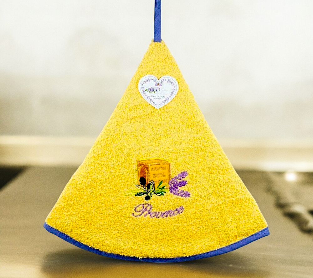 Villages de Provence - Wholesale Hand Towel - Embroidered Marseille soap hand towel 65 cm0