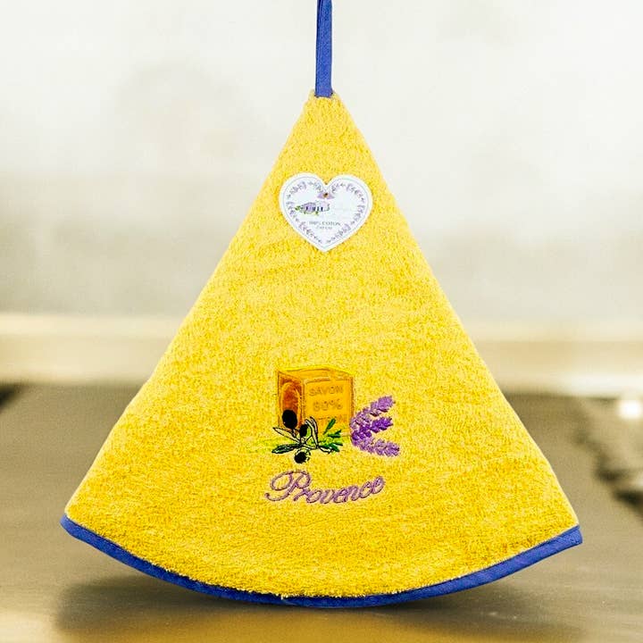 Villages de Provence - Vente Essuie-mains - Essuie mains savon de Marseille brodé 65 cm