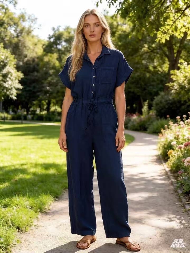 LÉA & LUC - Wholesale Jumpsuit - Women's - 100% linen combination REF.219028