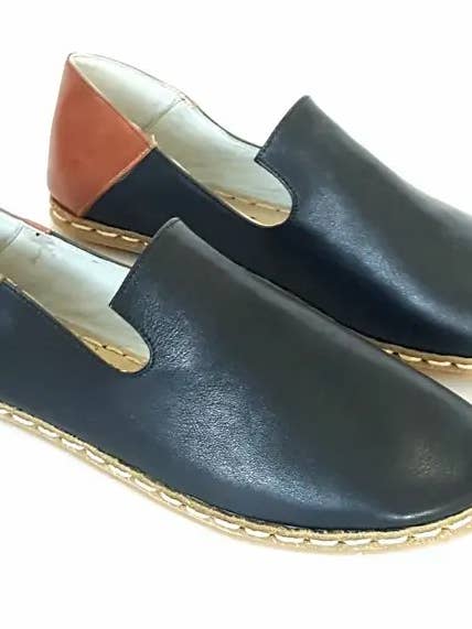 Deniz Loafers in Onyx & Coconut (Unisex) for wholesale by Nidalu Handmade