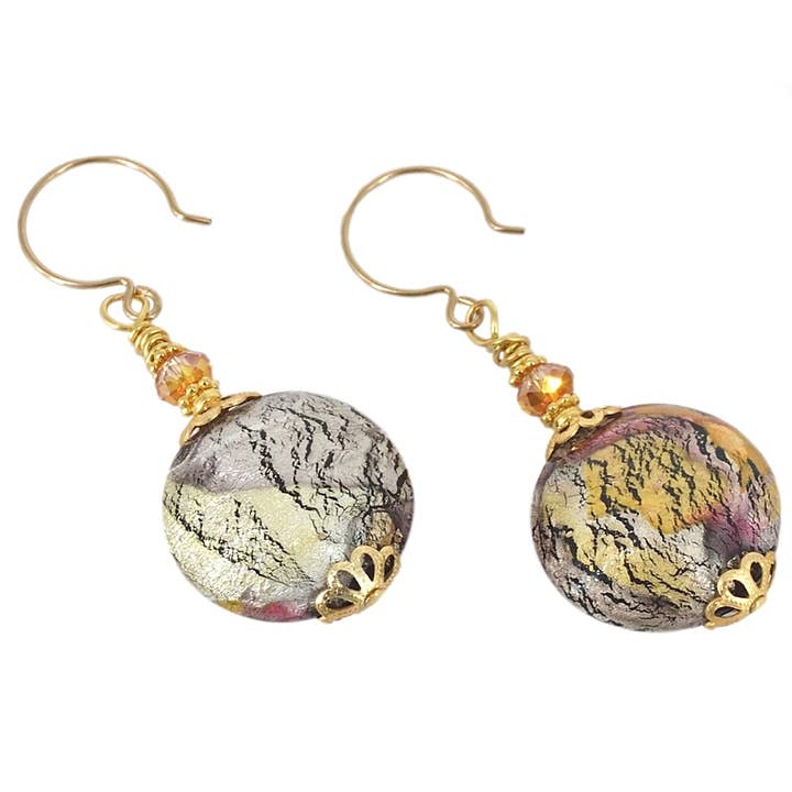 Large Murano Bead Drop Earrings |Statement Earrings| Italian for wholesale by Viktoria Simonë
