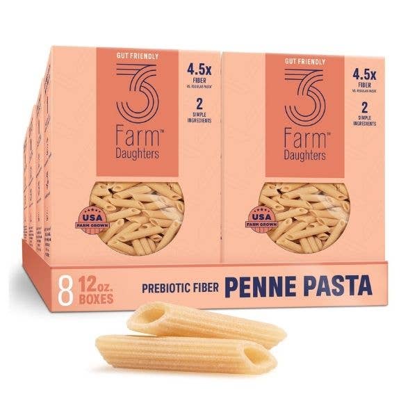 Penne à haute teneur en fibres - Pâtes amicales pour l'intestin, à faible IG, cultivées aux États-Unis pour la vente par 3 Farm Daughters