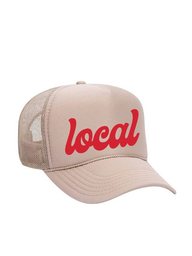Foam Trucker Pet / Tan + Rood / Local voor wholesale door Salt & Sand