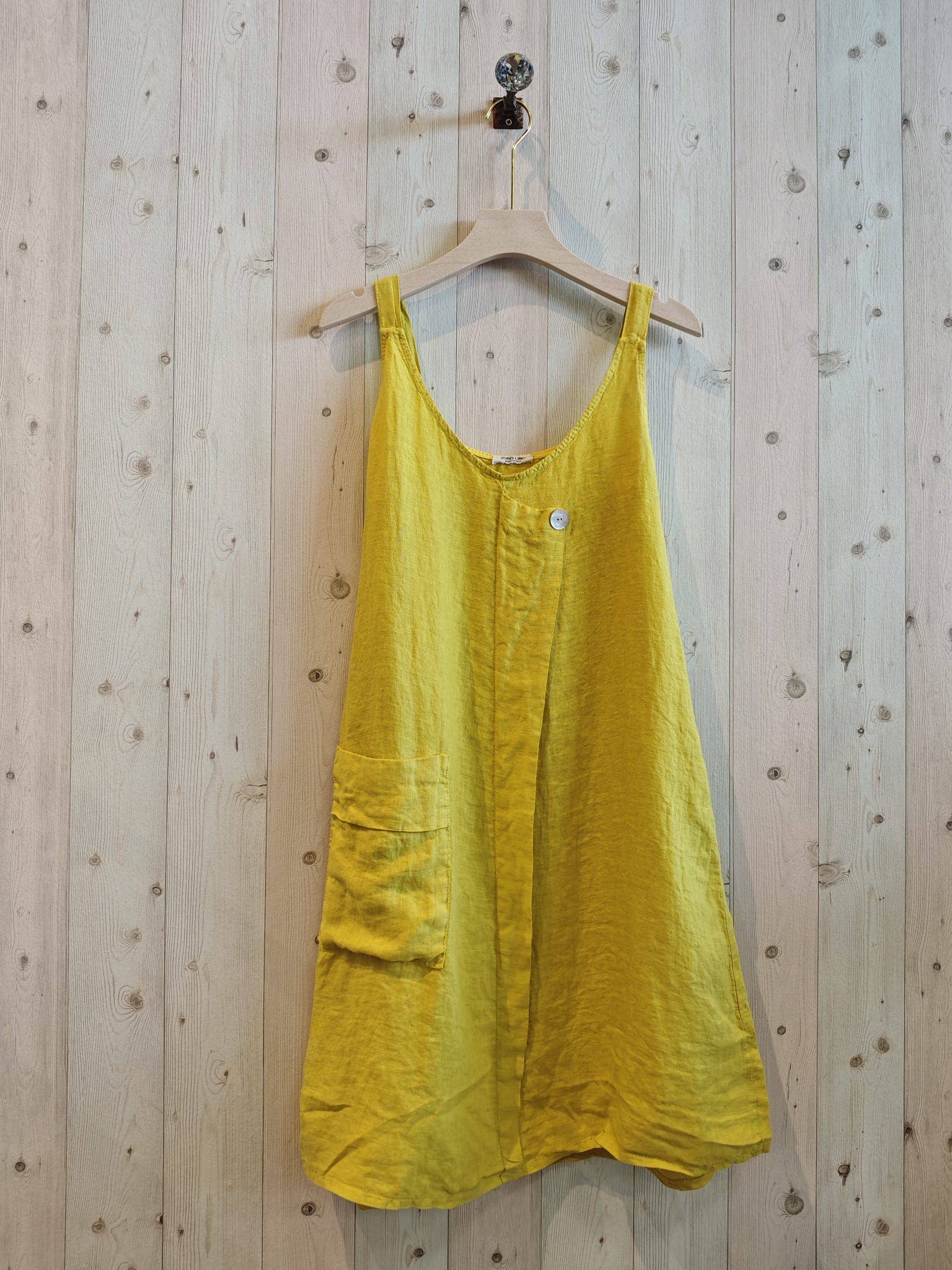 Linen & More – Großhandel Kleid – Damen – Kleid mit 100 % Leinen-Tasche3