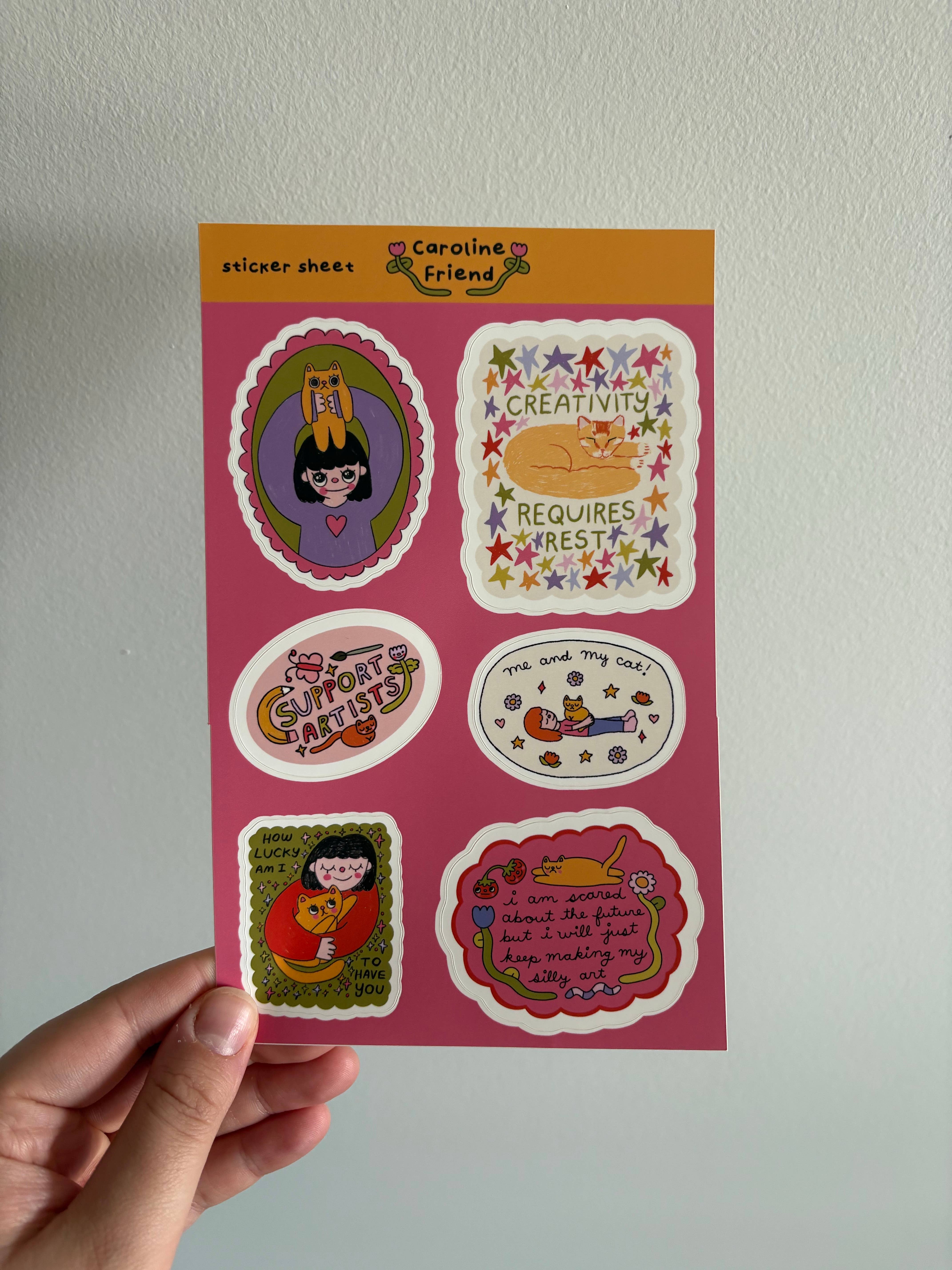 Caroline Friend Art - Wholesale Sticker - Cute Sticker Sheet1