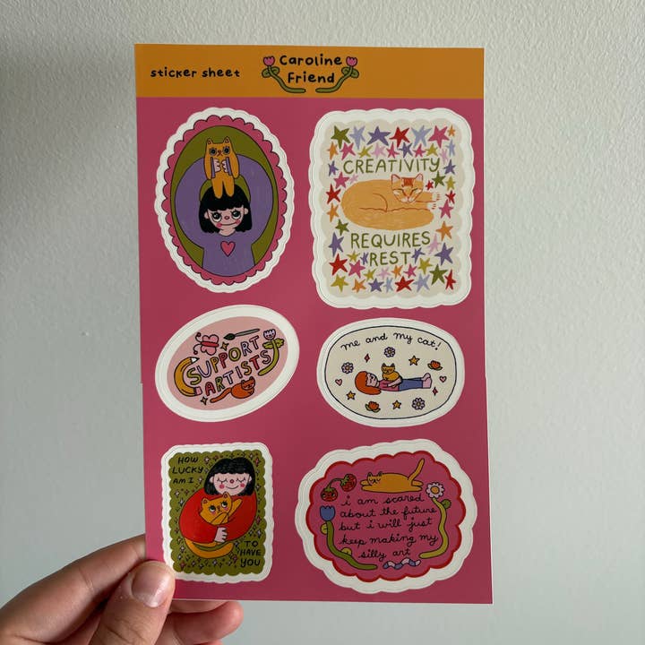 Caroline Friend Art - Wholesale Sticker - Cute Sticker Sheet1