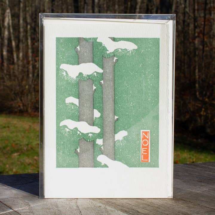 Saturn Press - Wholesale Season's Greetings Card - Modern Pine - Holiday Box