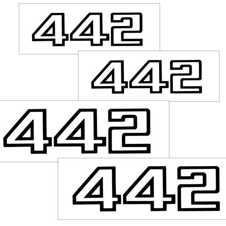 1985-86 Oldsmobile 442 Decal Kit - Names for Doors Trunk and Nose for wholesale by I Make Stickerz