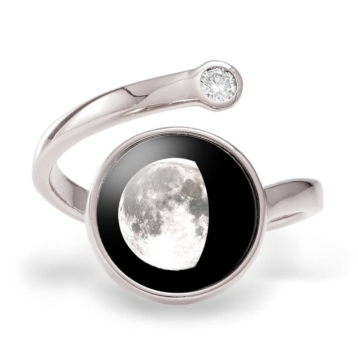 Moonlight by Moonglow Jewelry – Anel de cocktail/declaração por atacado – Anel Espiral Cósmico (6D) da Moonglow Jewelry0