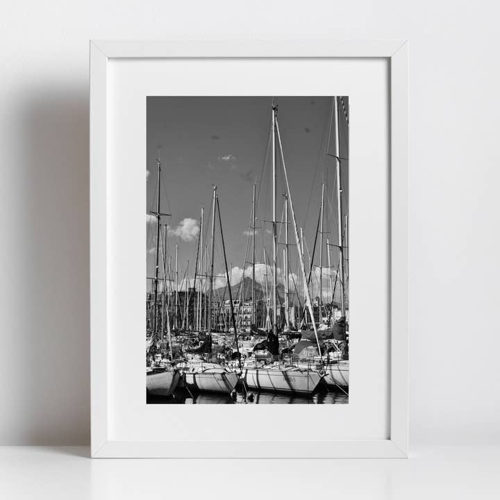 Palermo Harbour Black And White Photography Print for wholesale by Mo & Paul Photography