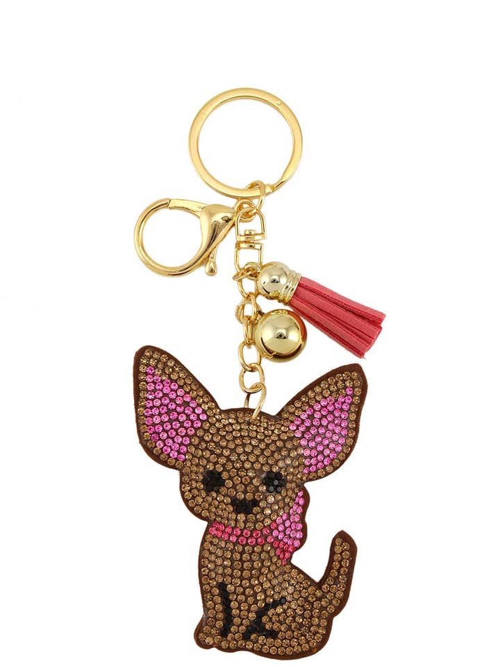 PORTACHIAVI CHIHUAHUA CON STRASS 31752 per la vendita all'ingrosso da parte di anbfashion